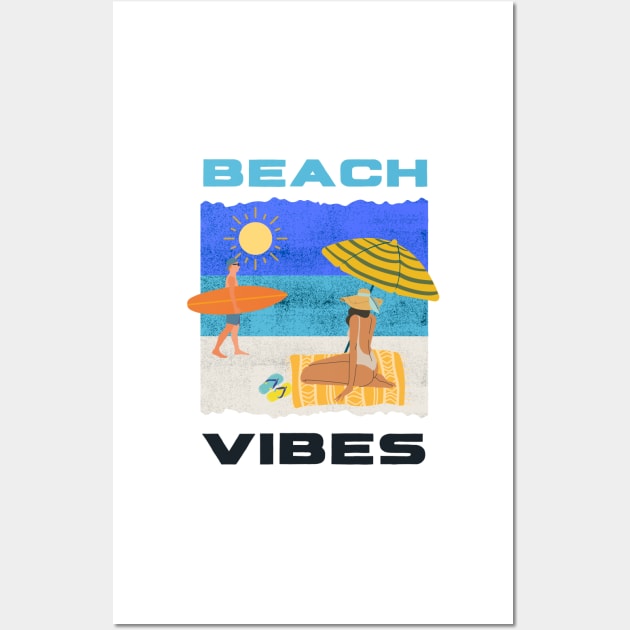 beach vibes white Wall Art by HyzoArt